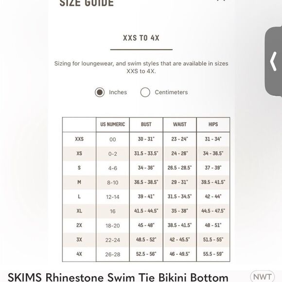 NWT SKIMS Rhinestone Swim Tie Bikini Bottom Size L in Almond - Picture 4 of 8